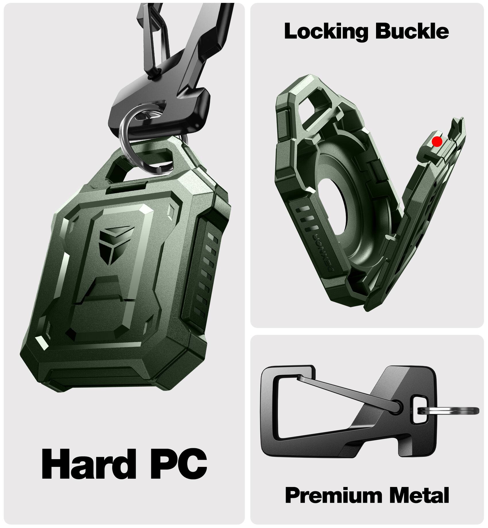 Locking Buckle  
Hard PC  
Premium Metal