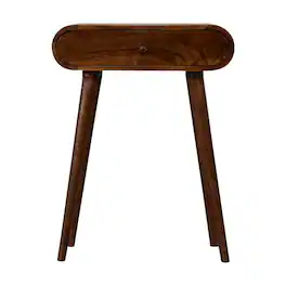 Artisan Furniture - Solid Wood Mini Round Chestnut Console, 1 Drawer, Dark - Brown