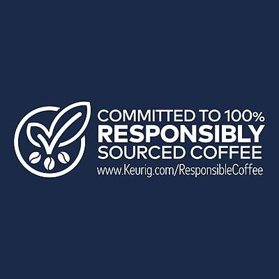 COMMITTED TO 100% RESPONSIBLY SOURCED COFFEE  
www.Keurig.com/ResponsibleCoffee