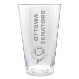 Great American Products - Ottawa Senators Etched 16oz. Vertical Rally Cry Pint Glass - Multicolor