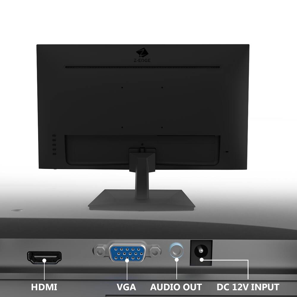 HDMI, VGA, AUDIO OUT, DC 12V INPUT