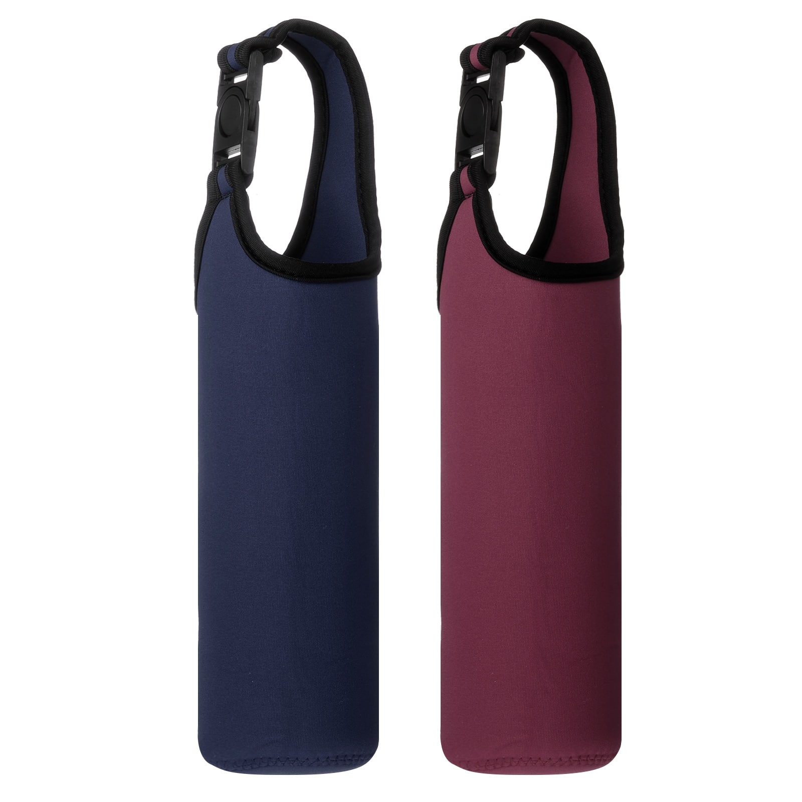 Unique Bargains - Neoprene Water Bottle Sleeves, Bottle Carrier Insulator with Handle, 3 in - For Hiking Cycling Camping Travel (2pcs) - Navy Blue/Burgundy price history on PriceWatchPro