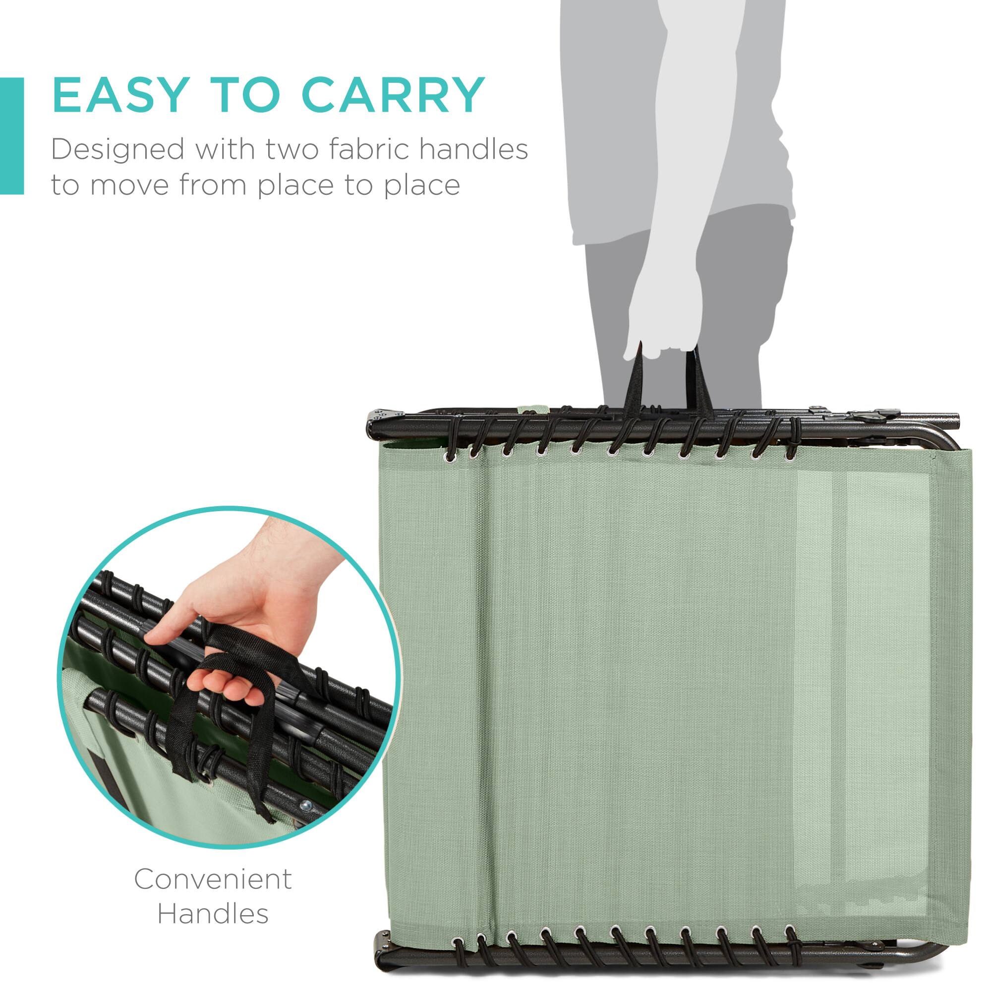EASY TO CARRY  
Designed with two fabric handles to move from place to place  
Convenient Handles