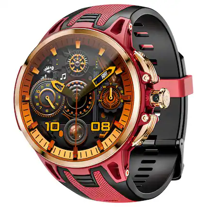 Front. LOKMAT - APPLLP 4 PRO Smartwatch, 1.75 inch AMOLED Screen, 5G Calling, NFC Function, Heart Rate Monitoring, Multiple Sports Modes - Golden.