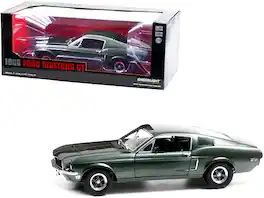 1968 Ford Mustang GT Fastback Highland 1/18 Diecast Model Car by Greenlight - Green Metallic