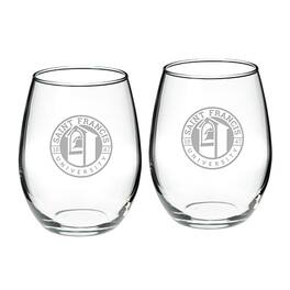 Jardine - Saint Francis Red Flash 21oz. Two-Piece Stemless Wine Glass Set - Multicolor