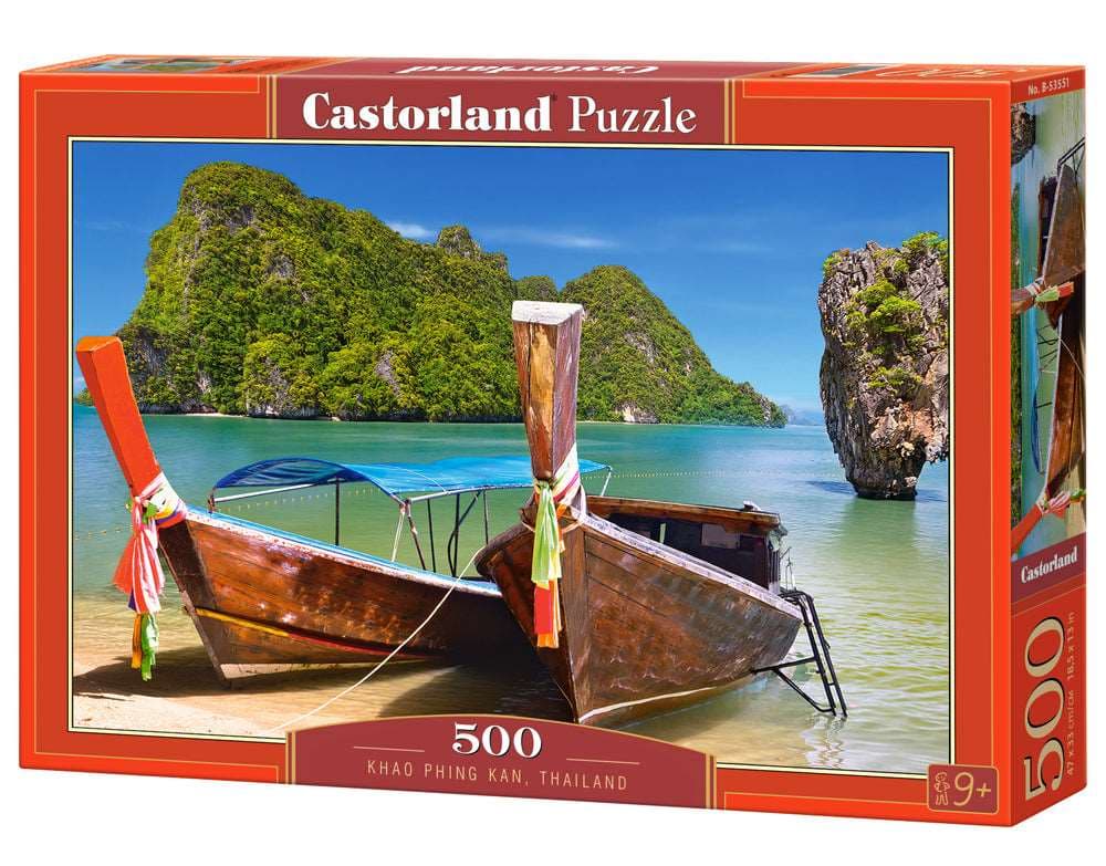 Castorland - 500 Piece Jigsaw Puzzle, Khao Phing Kan, Thailand, Asia, Holiday puzzle, touristic, beach, ocean, B-53551 - Red