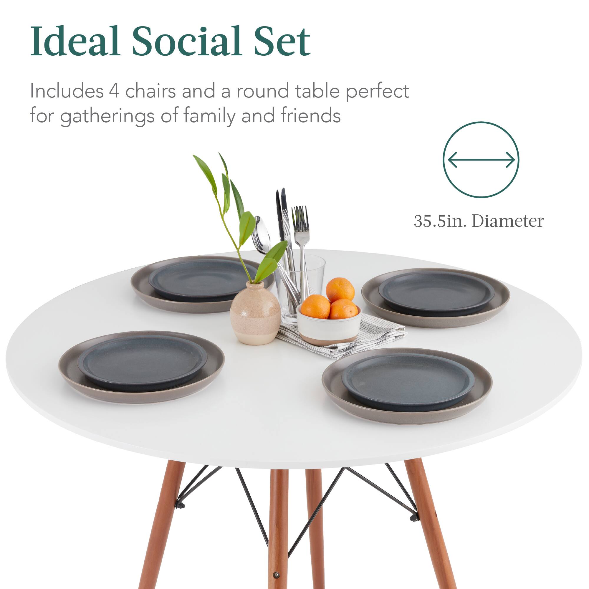Ideal Social Set

Includes 4 chairs and a round table perfect for gatherings of family and friends

35.5in. Diameter