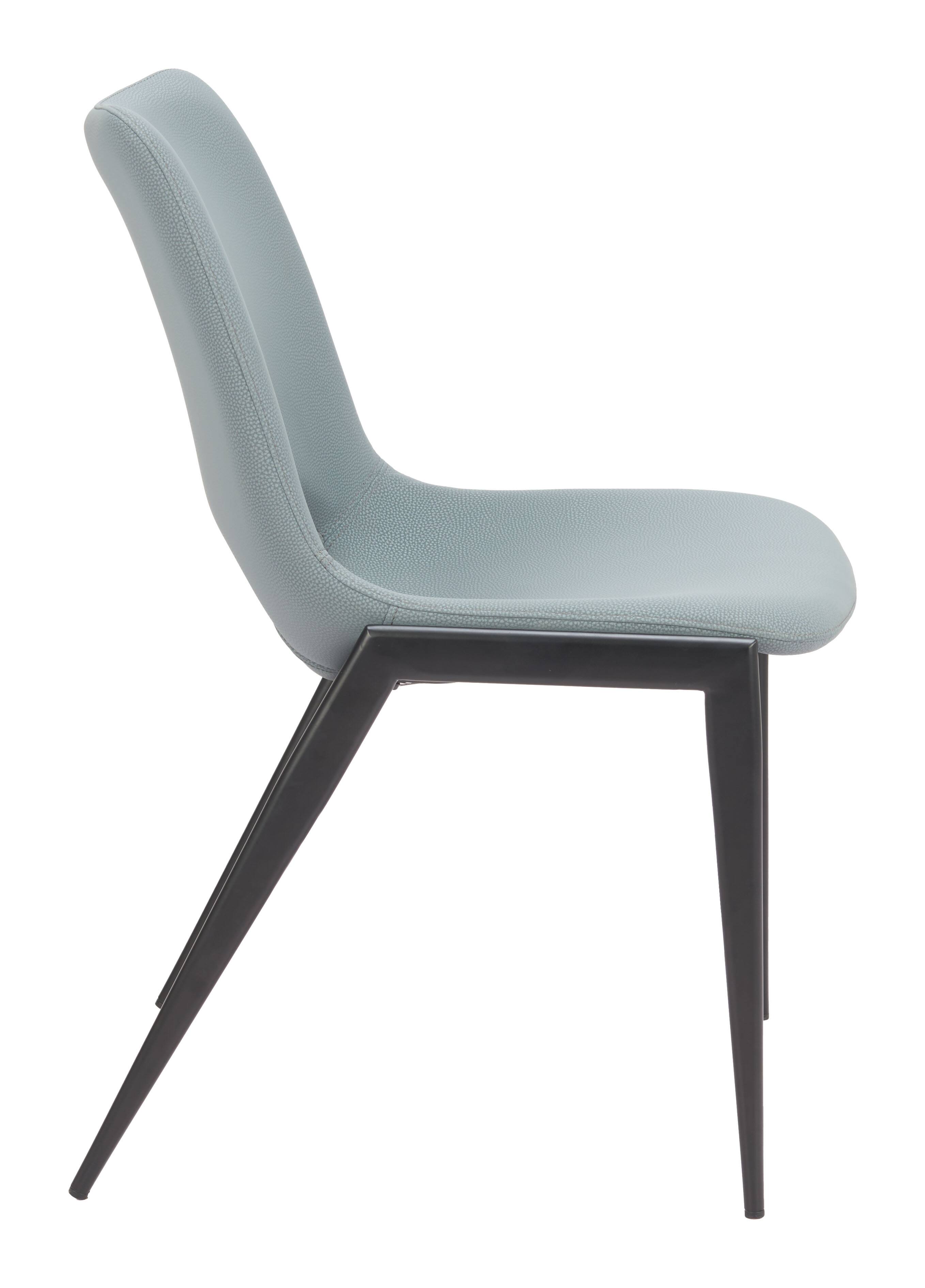 Back. Hivvago - Desi Armless Dining Chair (Set of 2) Azure Gray - Azure Gray.