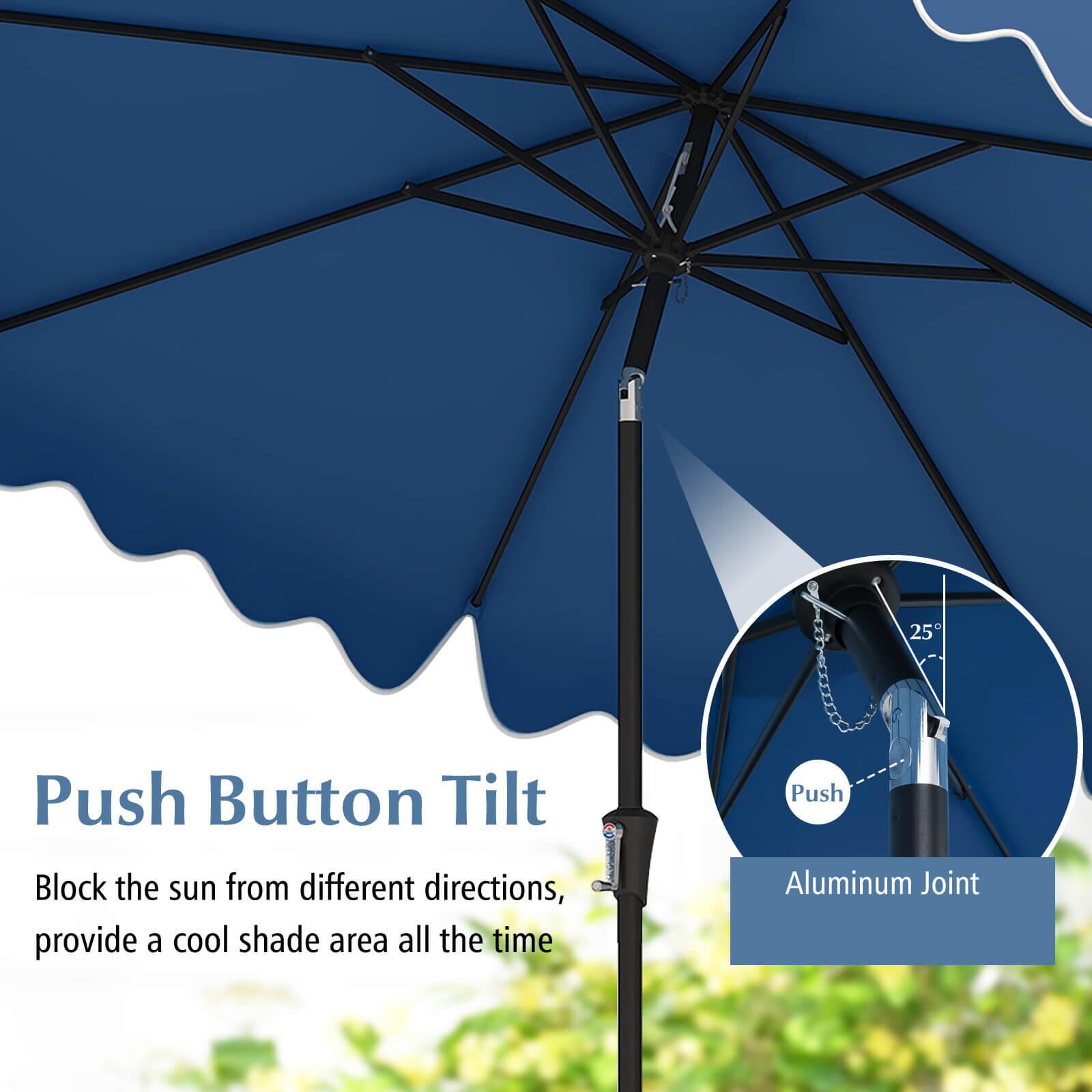 25°
Push Button Tilt
Push
Block the sun from different directions, provide a cool shade area all the time
Aluminum Joint