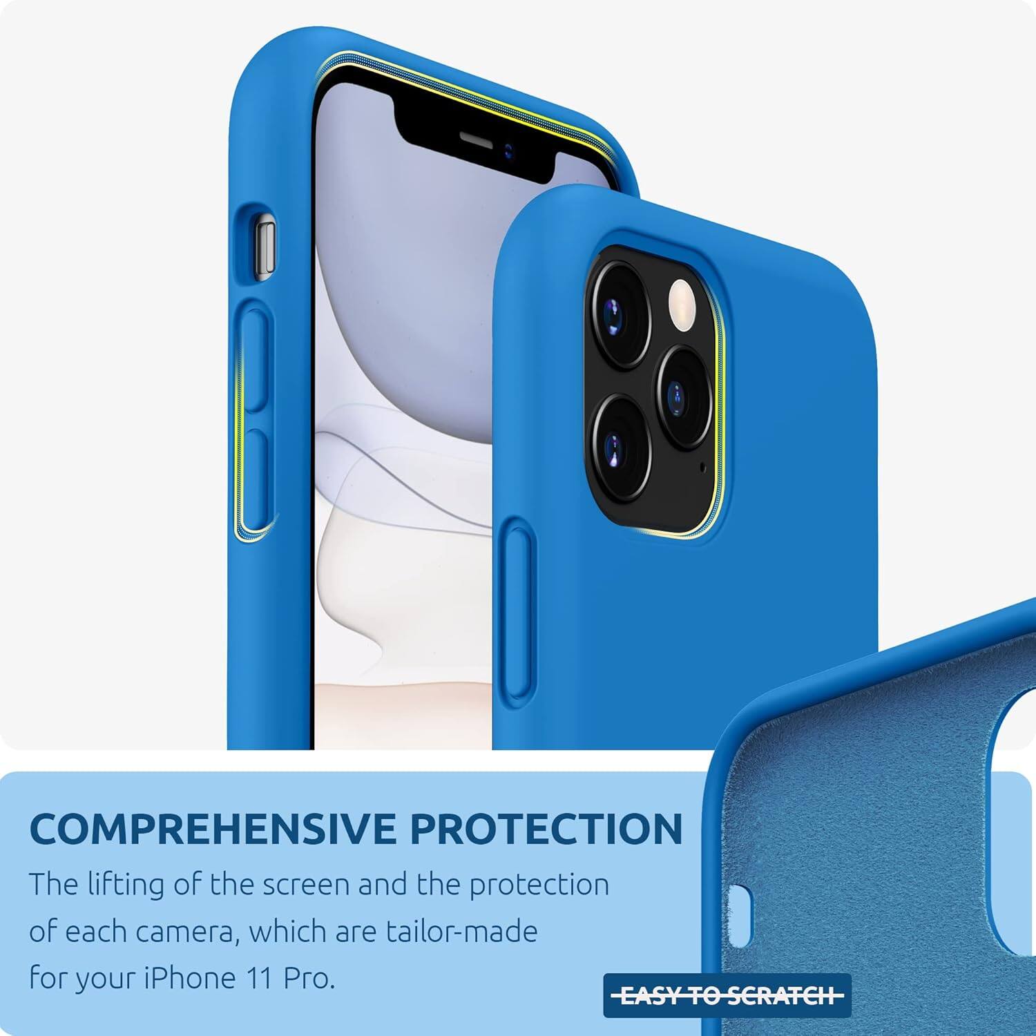 COMPREHENSIVE PROTECTION
The lifting of the screen and the protection of each camera, which are tailor-made for your iPhone 11 Pro.
EASY TO SCRATCH