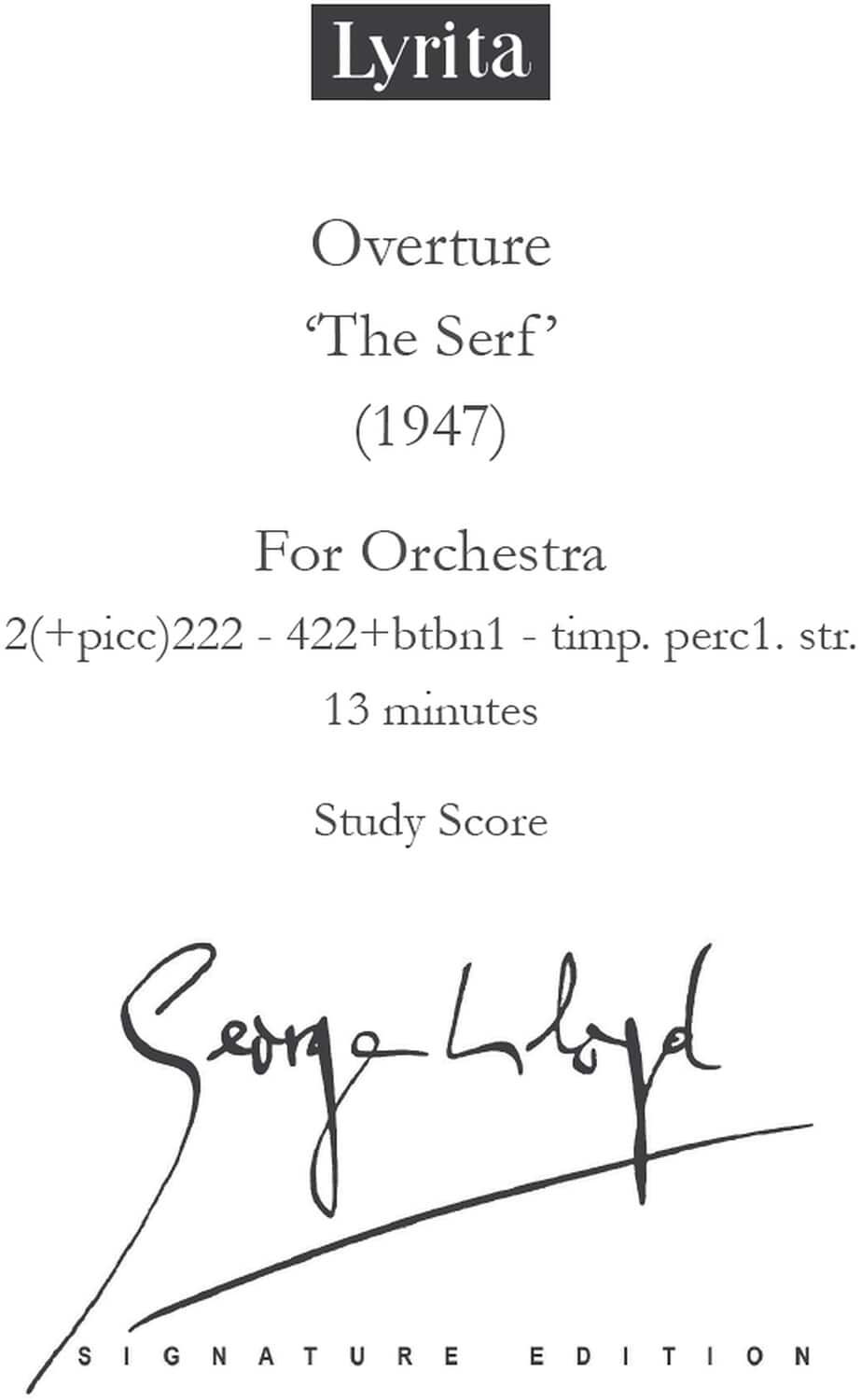 "PopMarket - George Lloyd - Overture ""The Serf"" - Study - Multicolor" price history on PriceWatchPro