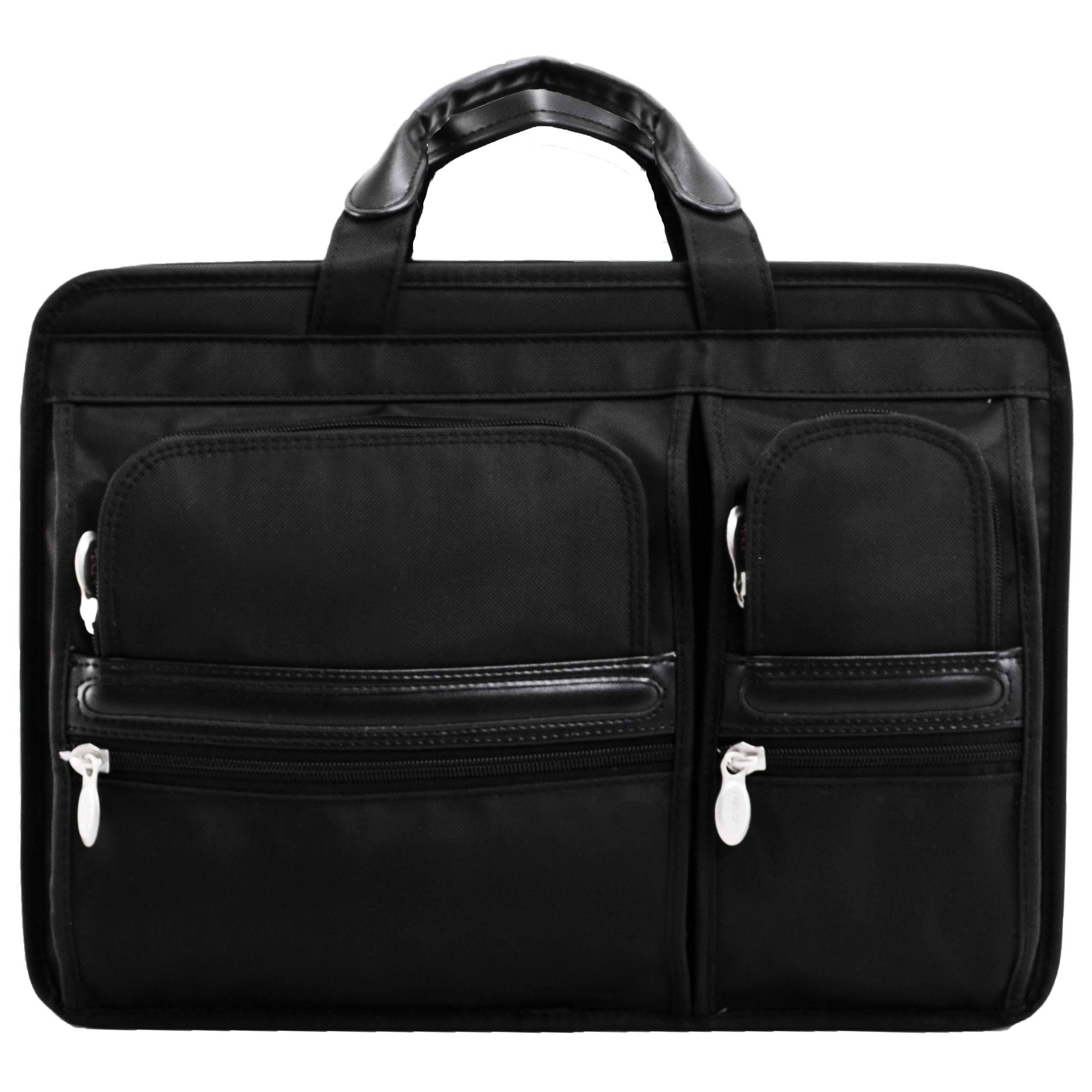 Alt View 3. McKleinUSA - 15-inch Double-Compartment Laptop Briefcase Model 58435 P Series Hubbard Tech-Lite Ballistic Nylon - Black.