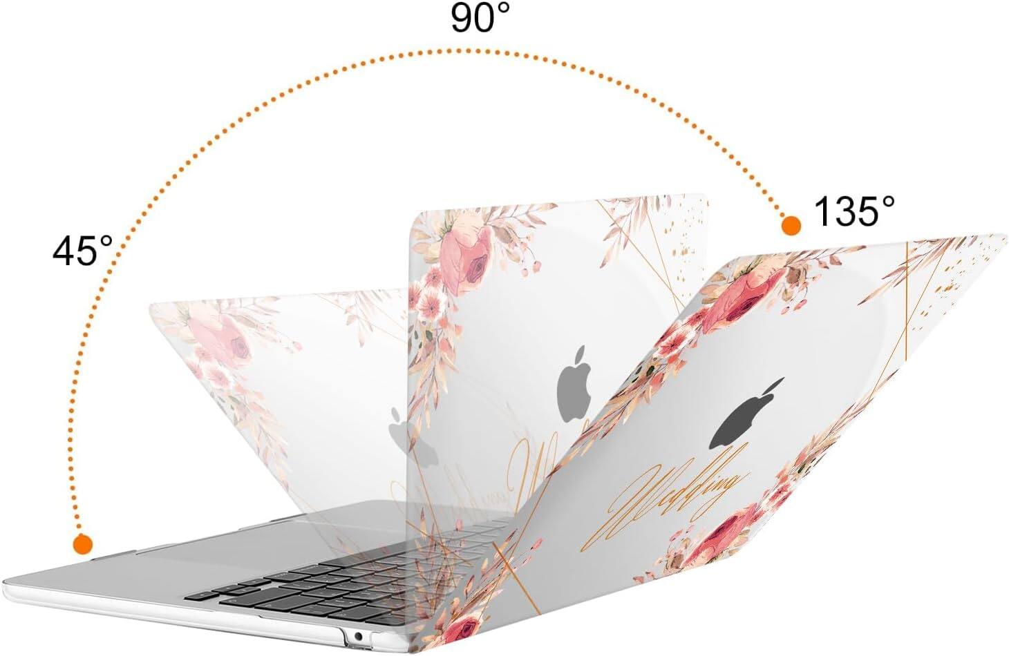 Left. mosiso - Pattern Case for MacBook Air 13 inch Case M5 M4 M3 M2 A3449 A3240 A3113 A2681 2026-2022 with Keyboard Cover - H636.