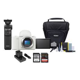 Sony - Alpha ZV-E10 II Content Creators Camera Body (White) and Vlogger Accessory
