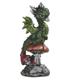 FC Design - 5.5"H Dragon on Mushroom Figurine Statue Computer Desk Tabletop Medieval Gaming Home Decor Gift - Multi-Color