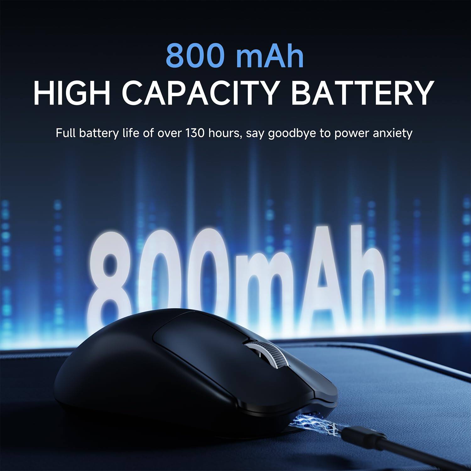 800 mAh HIGH CAPACITY BATTERY

Full battery life of over 130 hours, say goodbye to power anxiety