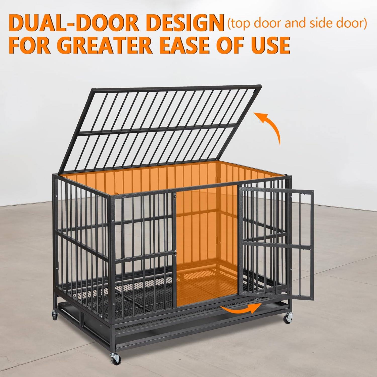DUAL-DOOR DESIGN (top door and side door) FOR GREATER EASE OF USE