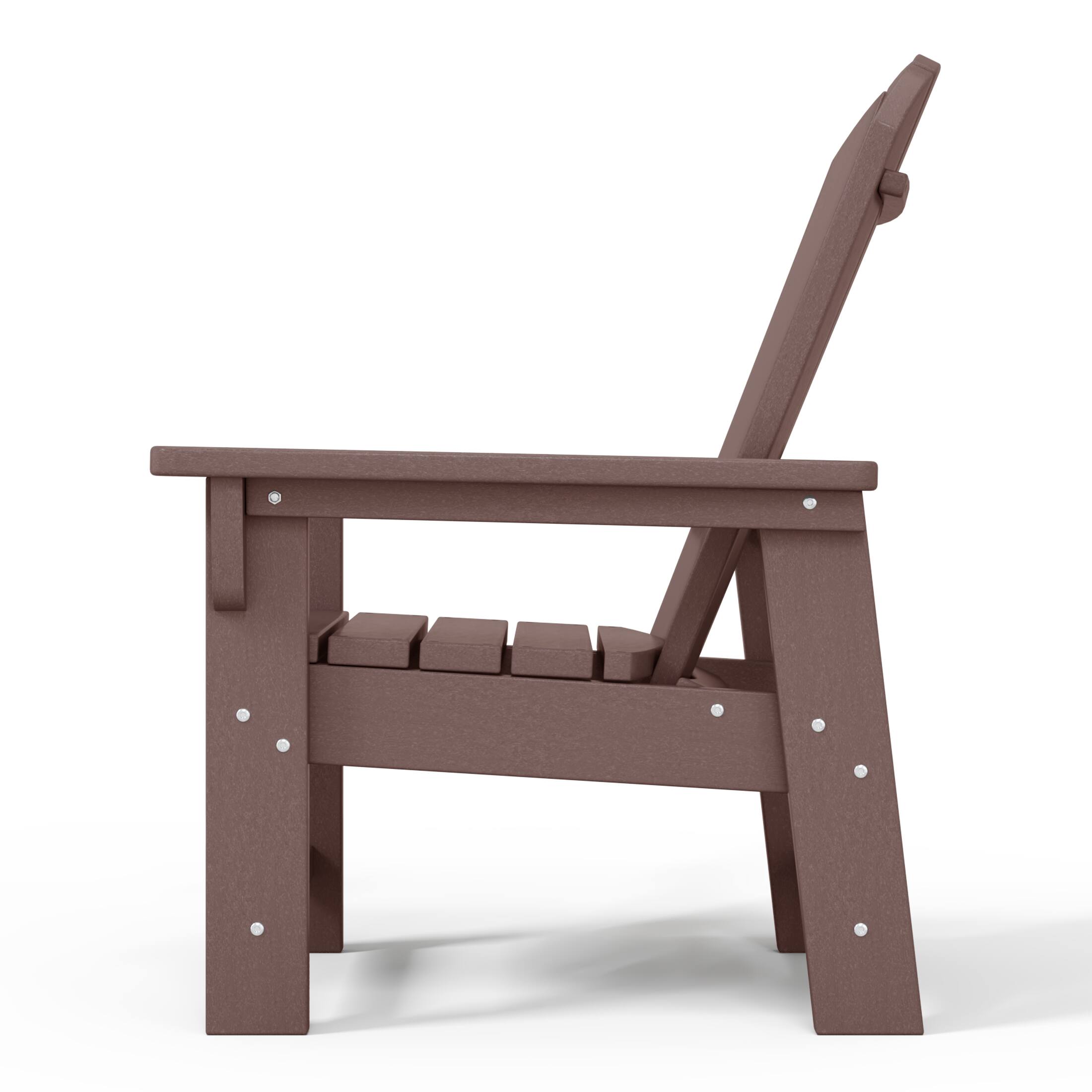 Alt View 2. WestinTrends - WestinTrends Malibu Kids Outdoor HDPE Adirondack Plastic Patio Chair - Dark Brown.