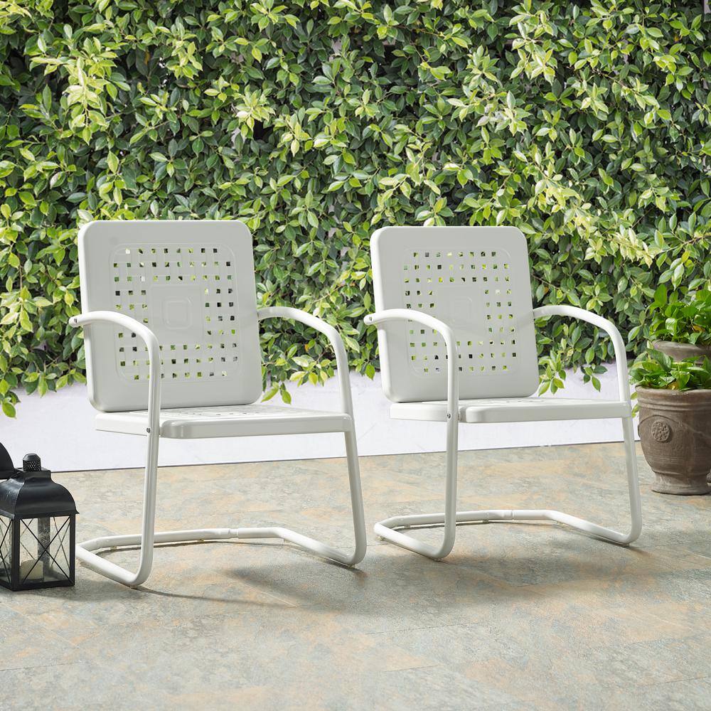 Alt View 10. Crosley Furniture - Bates 2Pc Retro Outdoor Chair Set - 2 Armchairs - White Gloss.