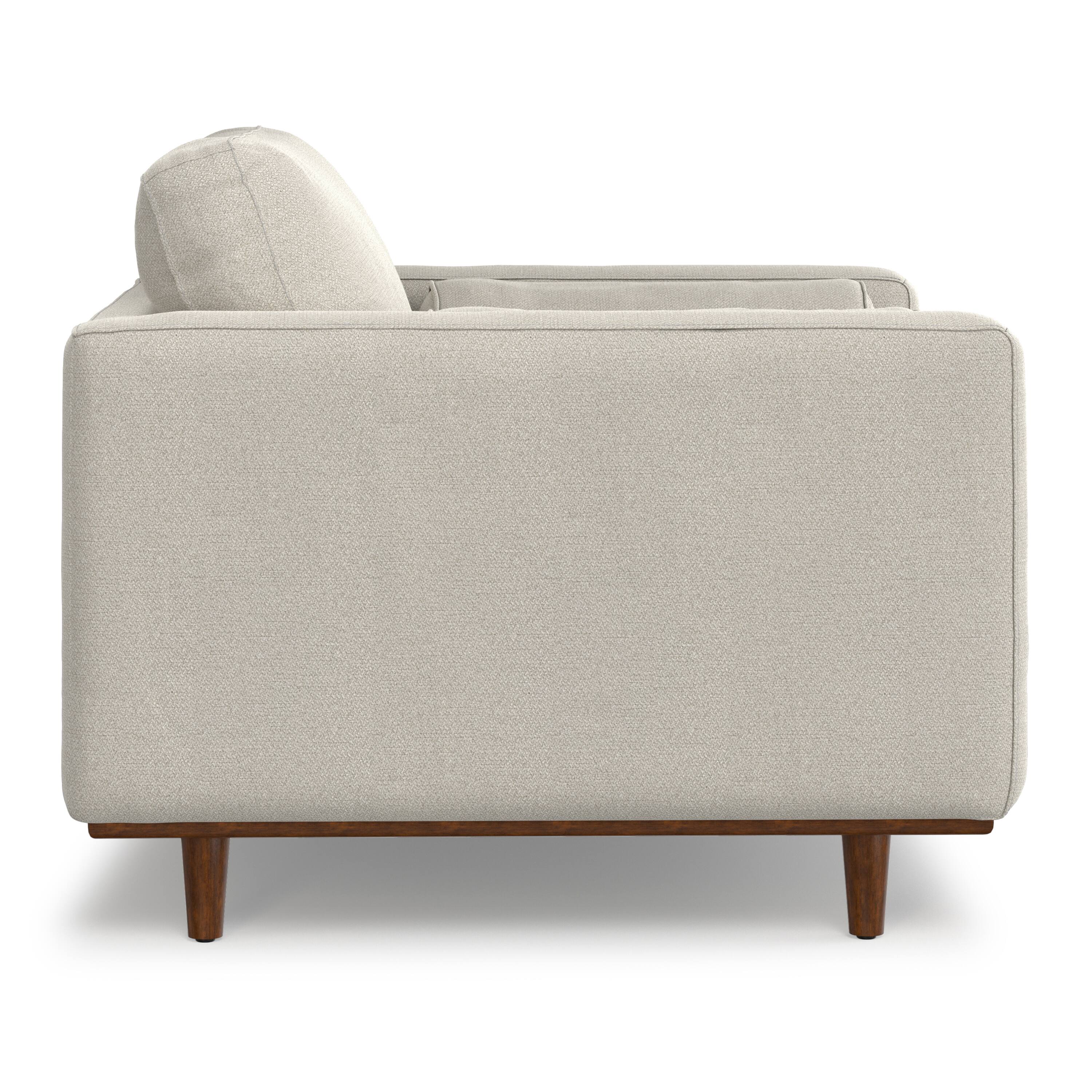 Alt View 1. Simpli Home - Morrison 42 inch Wide Mid-Century Modern Arm Chair in Cream White - Cream White.