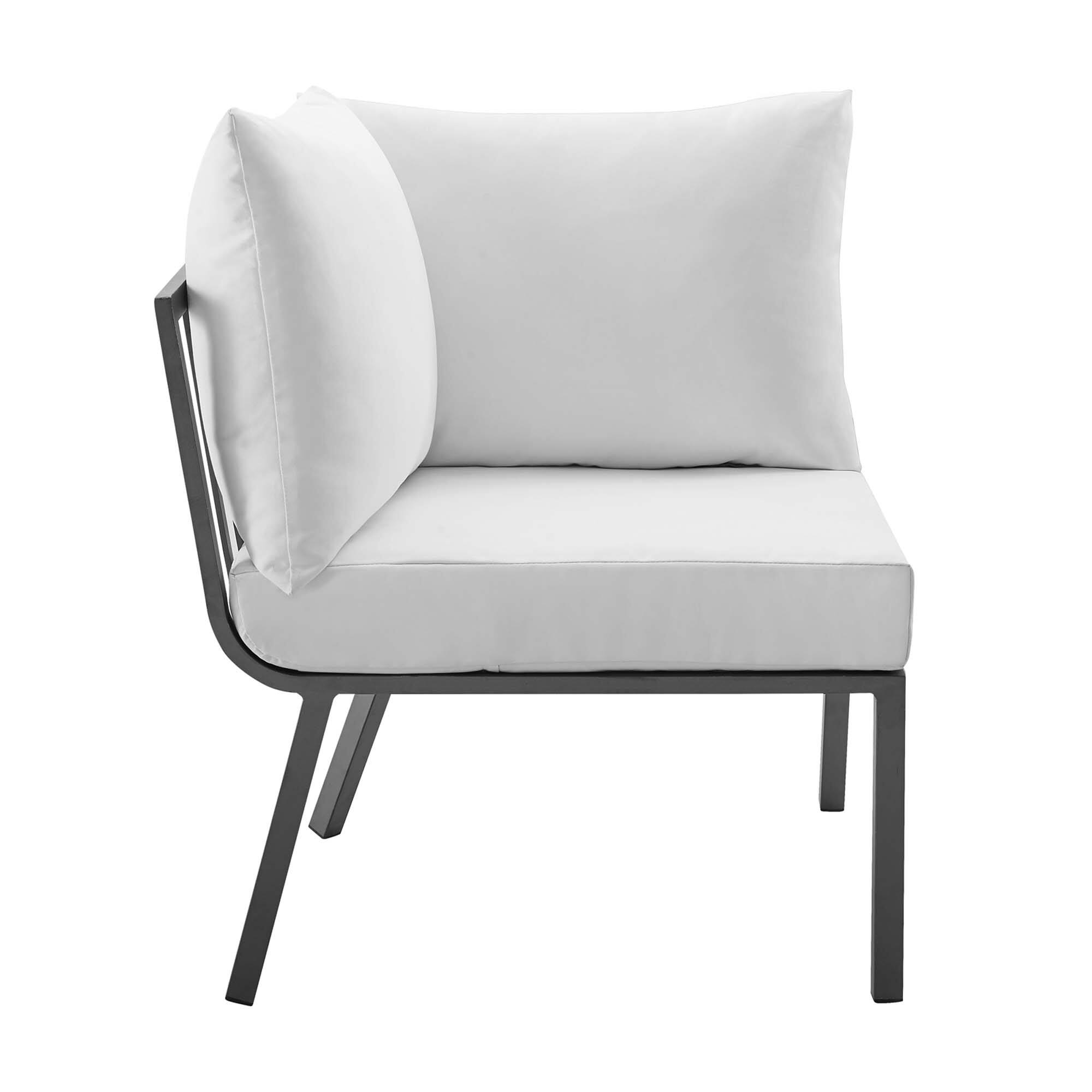 Alt View 1. Modway - Riverside Outdoor Patio Aluminum Corner Chair by Modway - Gray White.