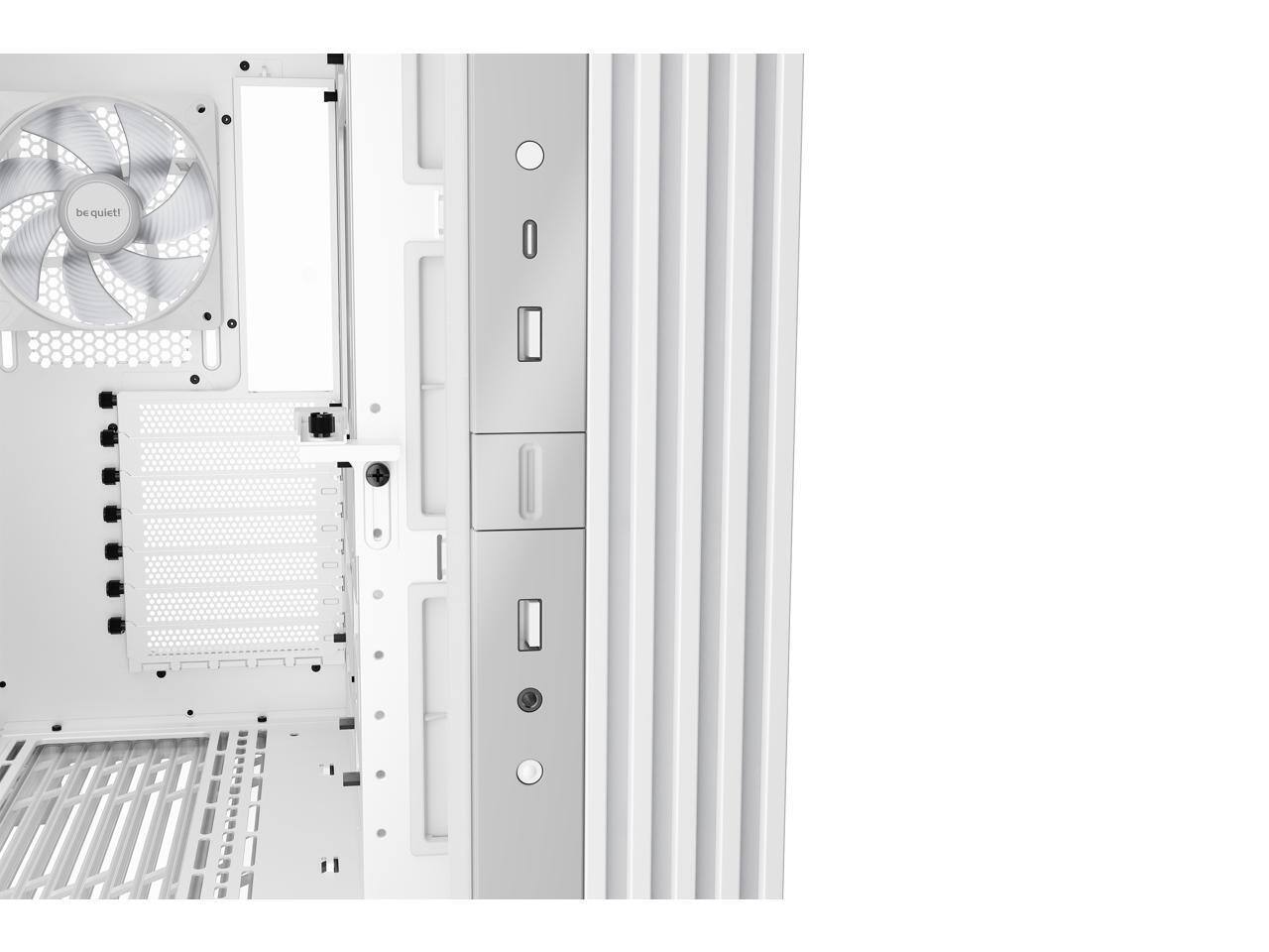 Alt View 5. be quiet! - be quiet! LIGHT BASE 600 LX White ABS / Steel / Tempered Glass ATX Mid Tower Case - White.