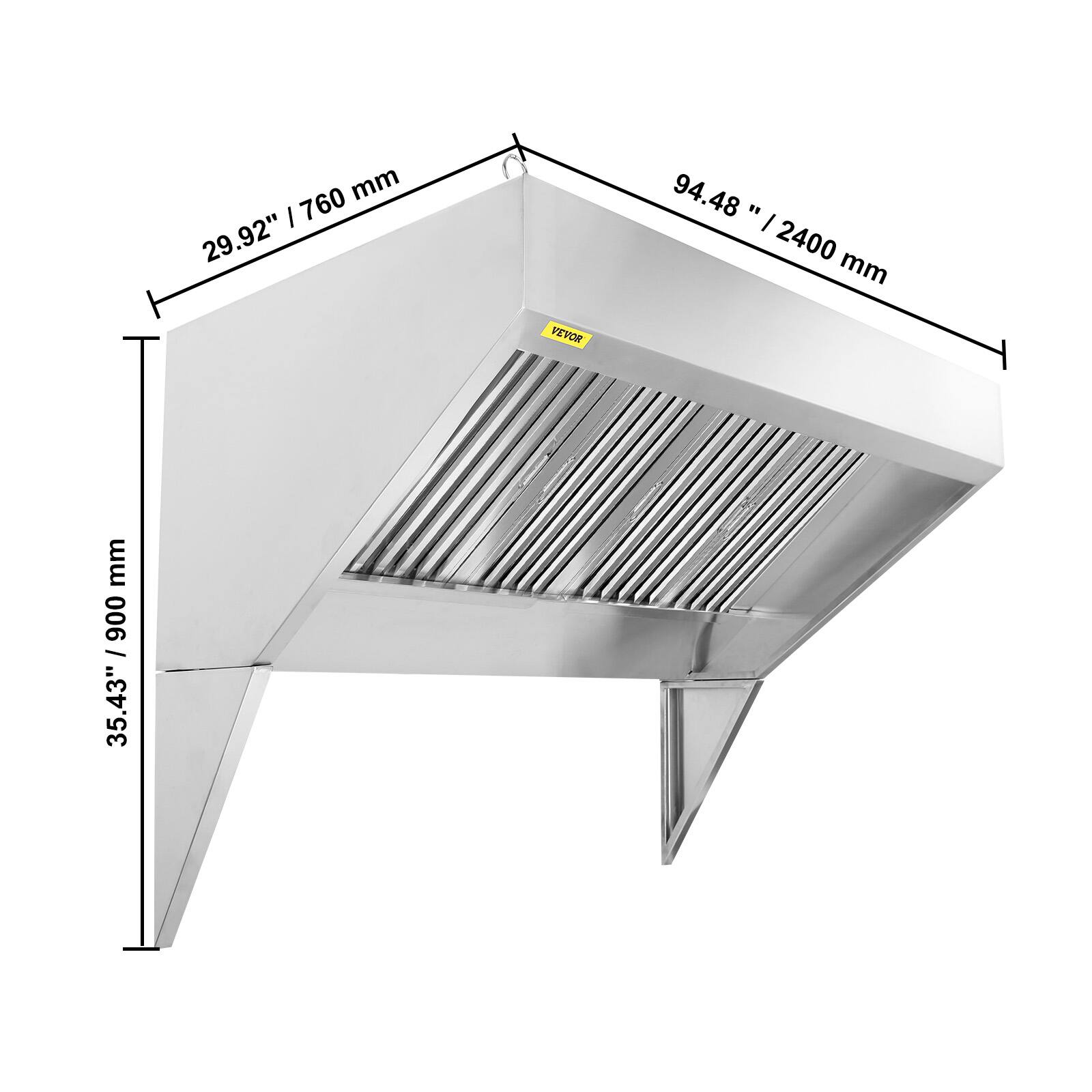 - Width: 94.48" / 2400 mm
- Depth: 29.92" / 760 mm
- Height: 35.43" / 900 mm