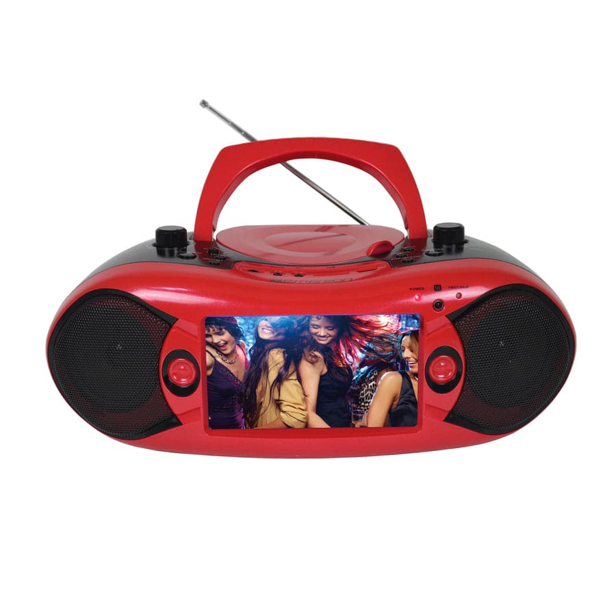 Front. Emerson - Emerson 7” Bluetooth® TV & DVD Boombox with HD-INPUT & Stereo Speakers - Red.