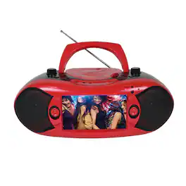 Emerson - 7” Bluetooth® TV & DVD Boombox with HD-INPUT & Stereo Speakers - Red