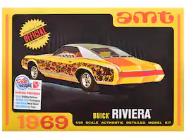 Skill 2 Model Kit 1969 Buick Riviera 1/25 Scale Model by AMT - Yellow