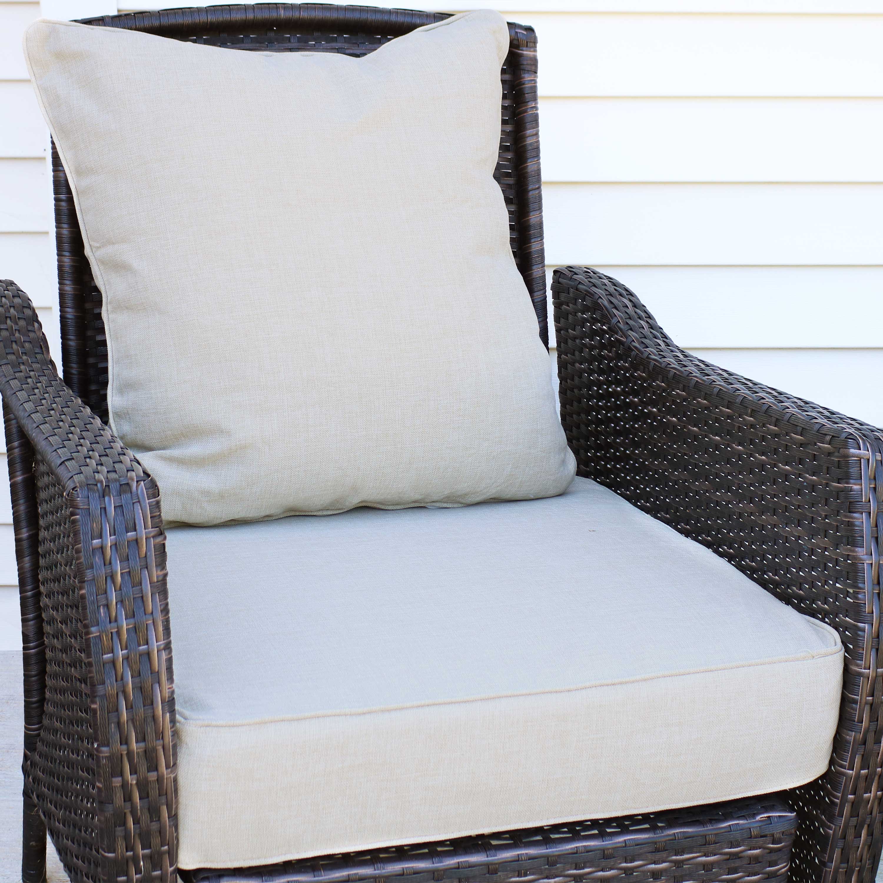 Alt View 3. Sunnydaze - Polyester Indoor and Outdoor Back and Seat Cushions - Beige.