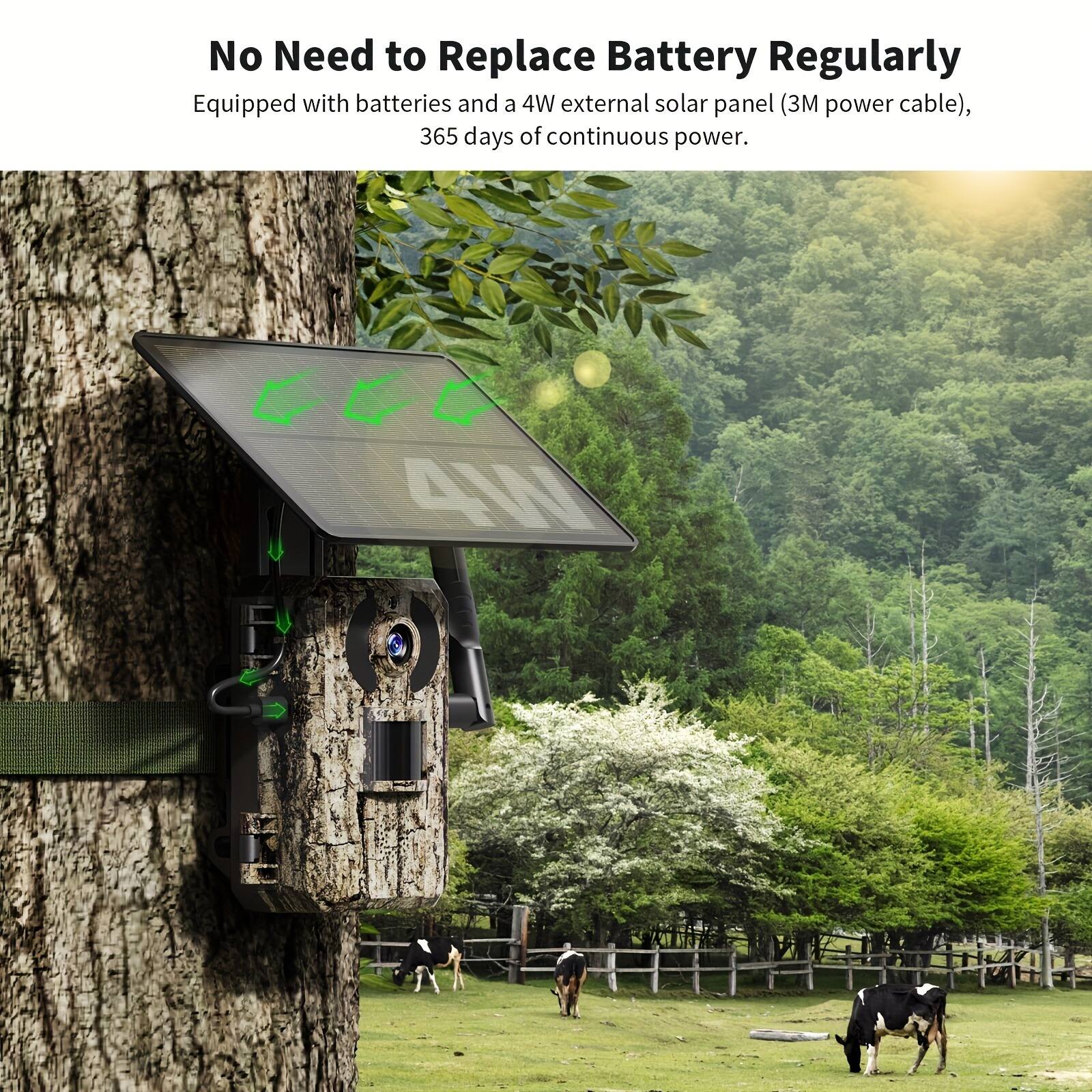 No Need to Replace Battery Regularly
Equipped with batteries and a 4W external solar panel (3M power cable), 365 days of continuous power.
