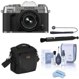 Bundle - Fujifilm - X-T50 Mirrorless Camera with XC 15-45mm f/3.5-5.6 OIS PZ Lens with Universal Lens Cap Tether, Complete Optics