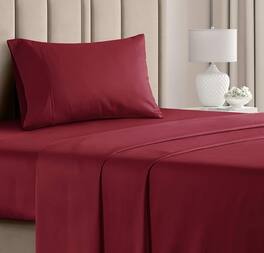 CGK Linens - 100% Cotton 400 Thread Count 4 Piece Sheet Set - Soft & Cozy Sateen Bed Sheets - Twin XL - Burgundy