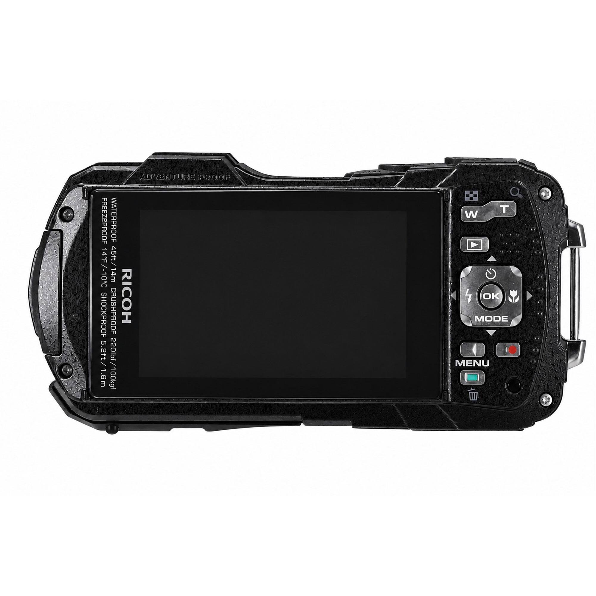 ADVENTURE PRO  
FREEZEPROOF WATERPROOF 14F 45ft 14F/-10C 0C 45ft/14m 4m  
SHOCKPROOF CRUSHPROOF  
RICOH  
5.2ft/1.6m 1.6m  
E 220lbf/100kgf  
T W Y OK MODE MENU