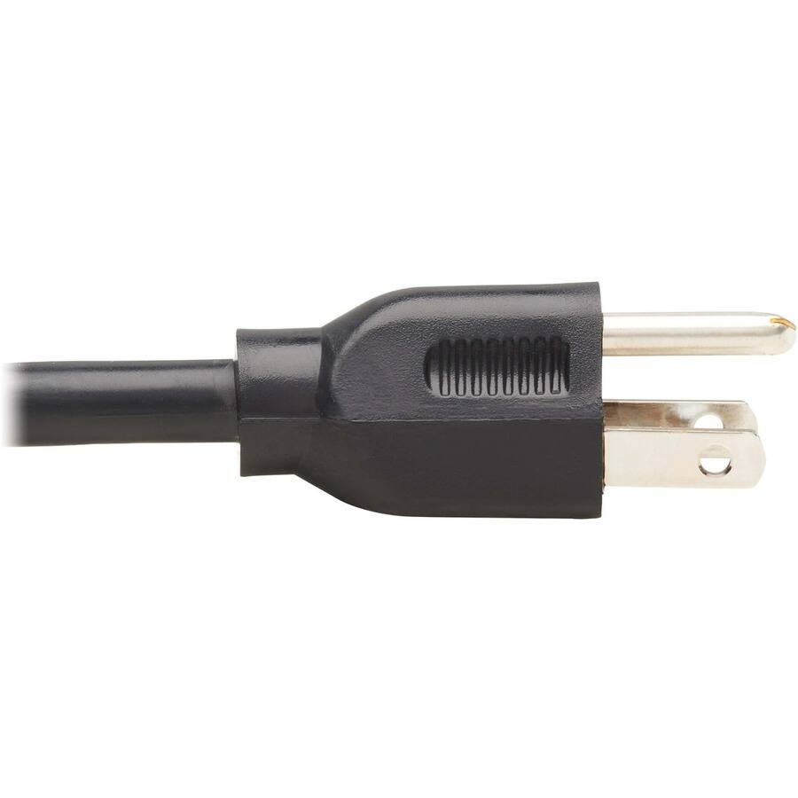 Alt View 1. Tripp Lite - Eaton Tripp Lite Series Extension Cord Y Splitter, NEMA 5-15P to 2x NEMA 5-15R - Heavy Duty, 15A, 120V, 14 AWG, 1 ft. - Black.