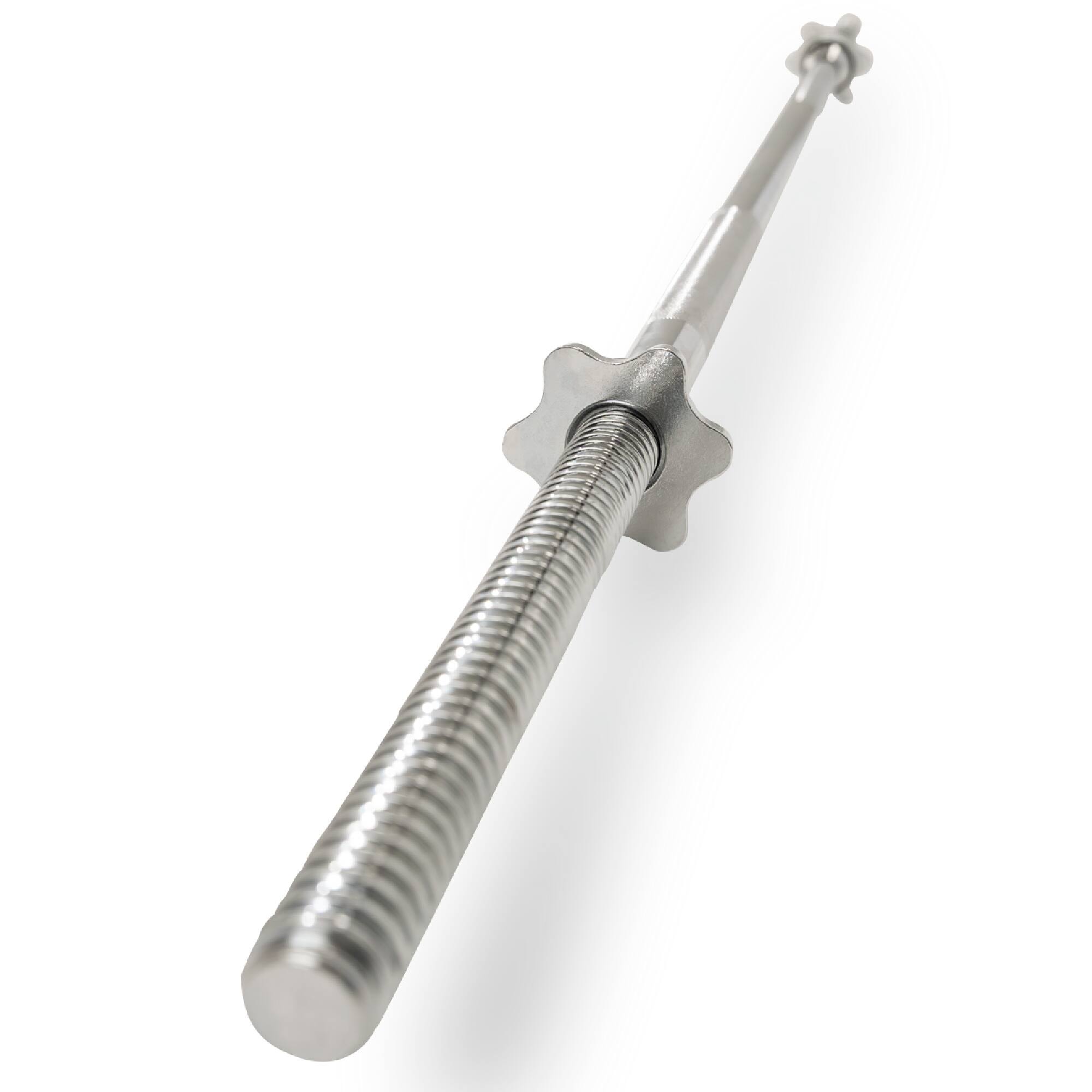 Angle. Sunny Health & Fitness - 60" Standard Barbell with Star-lock collars, 300 lbs weight capacity - Silver.