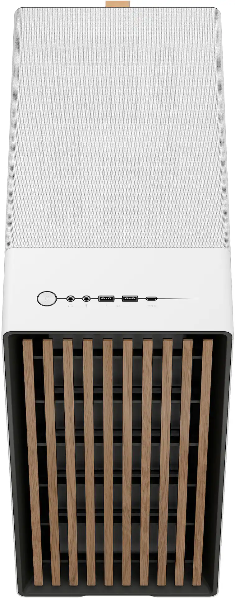Fractal Design North Chalk White with Oak Front and Clear TG Side Panel ...