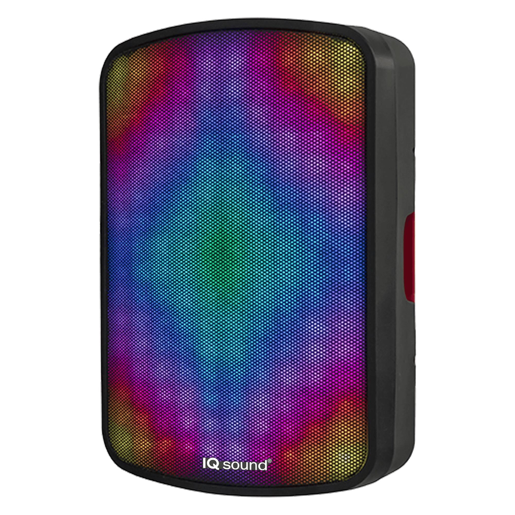 Front. iQ Sound - 15” Portable Bluetooth Speaker with True Wireless Technology & FM Radio - Black.