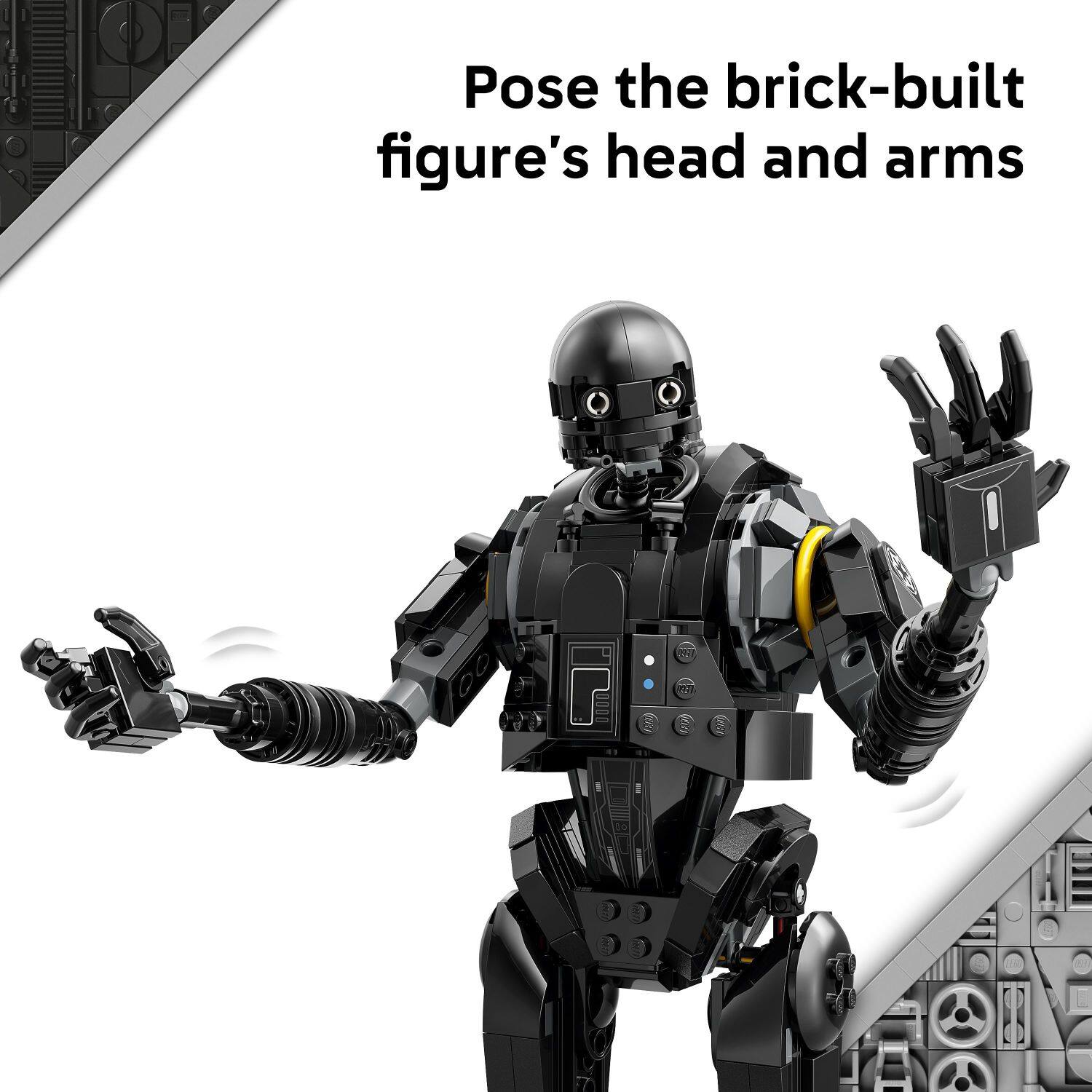Pose the brick-built figure's head and arms 1a mly 0g