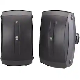 Yamaha - 6.5" High-Performance Wall-Mount Outdoor Speakers (Pair) - Black