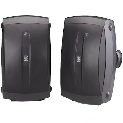 Front. Yamaha - 6.5" High-Performance Wall-Mount Outdoor Speakers (Pair) - Black.