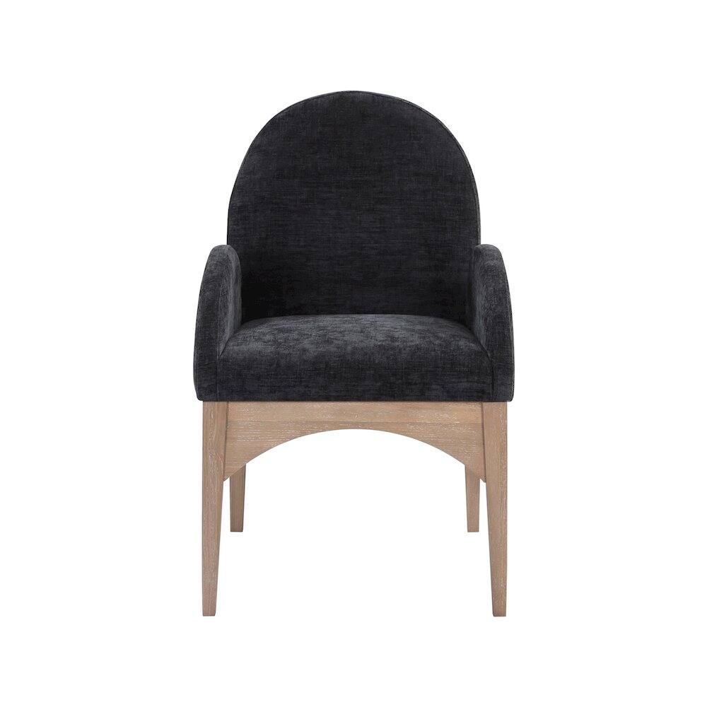 Alt View 1. Meridian Furniture - Waldorf Black Chenille Fabric Dining Chair - Black.