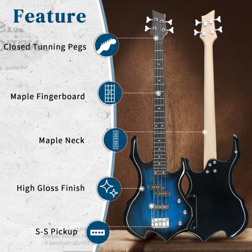 Feature

- Closed Tuning Pegs
- Maple Fingerboard
- Maple Neck
- High Gloss Finish
- S-S Pickup