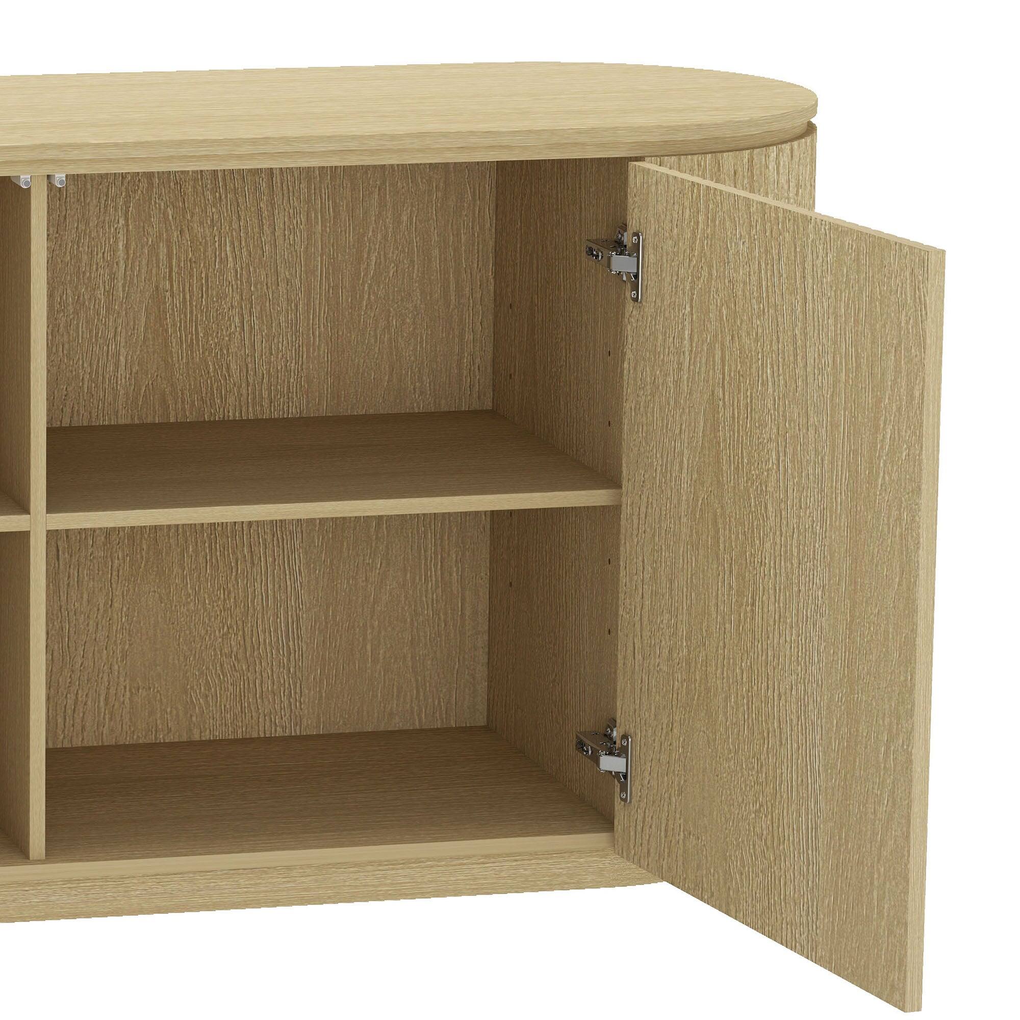 Alt View 2. Manhattan Comfort - Olivia Modern 60" Sideboard - Natural Oak.