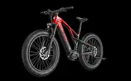Vanpowers - GrandTeton Ultra Adult 26" Step-Over 500W Mid Drive E-Bike - Lava Red and Coke Black