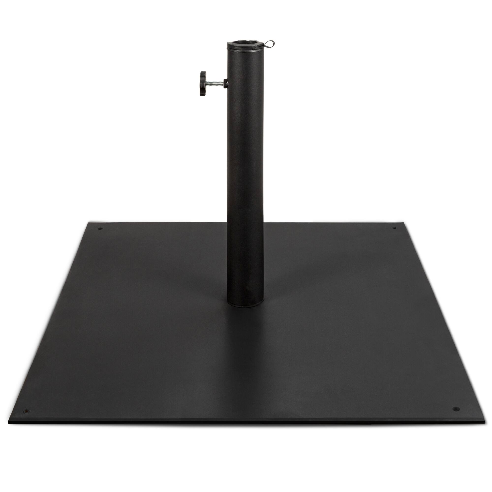 Best Choice Products - 38.5lb Steel Umbrella Base, Square Patio Stand w/ Tightening Knob and Anchor Holes - Black