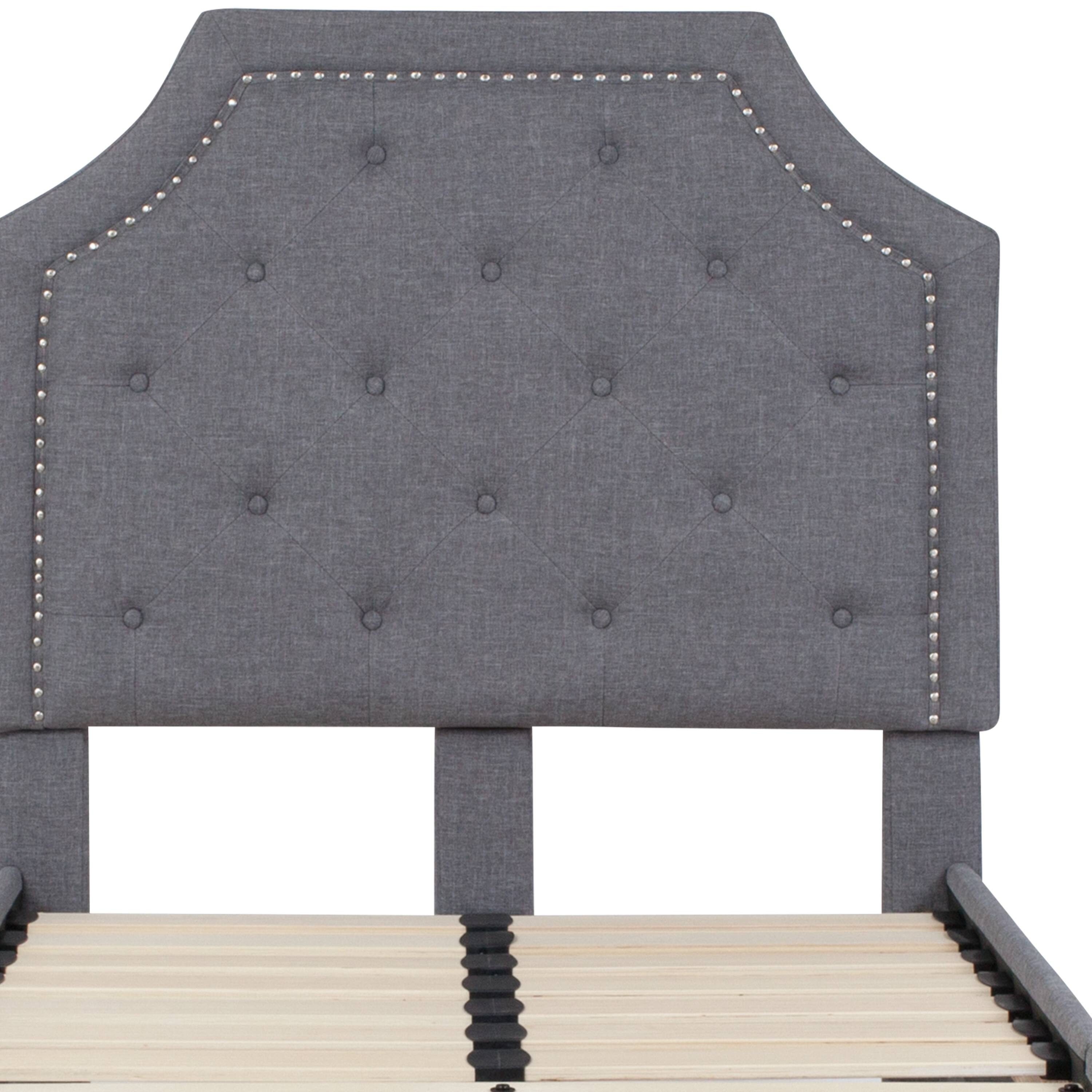 Alt View 8. Emma + Oliver - Arched Tufted Upholstered Platform Bed - Light Gray.