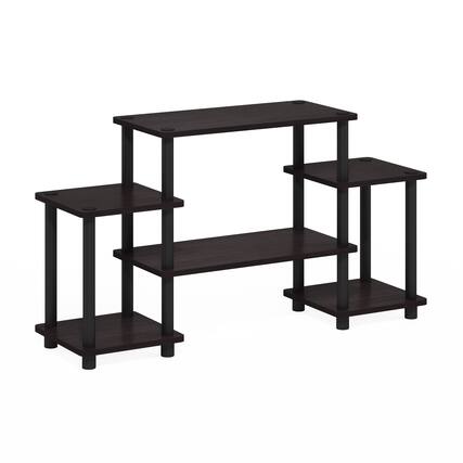 Front. Furinno - Turn-N-Tube No Tools Entertainment Center - Dark Walnut.